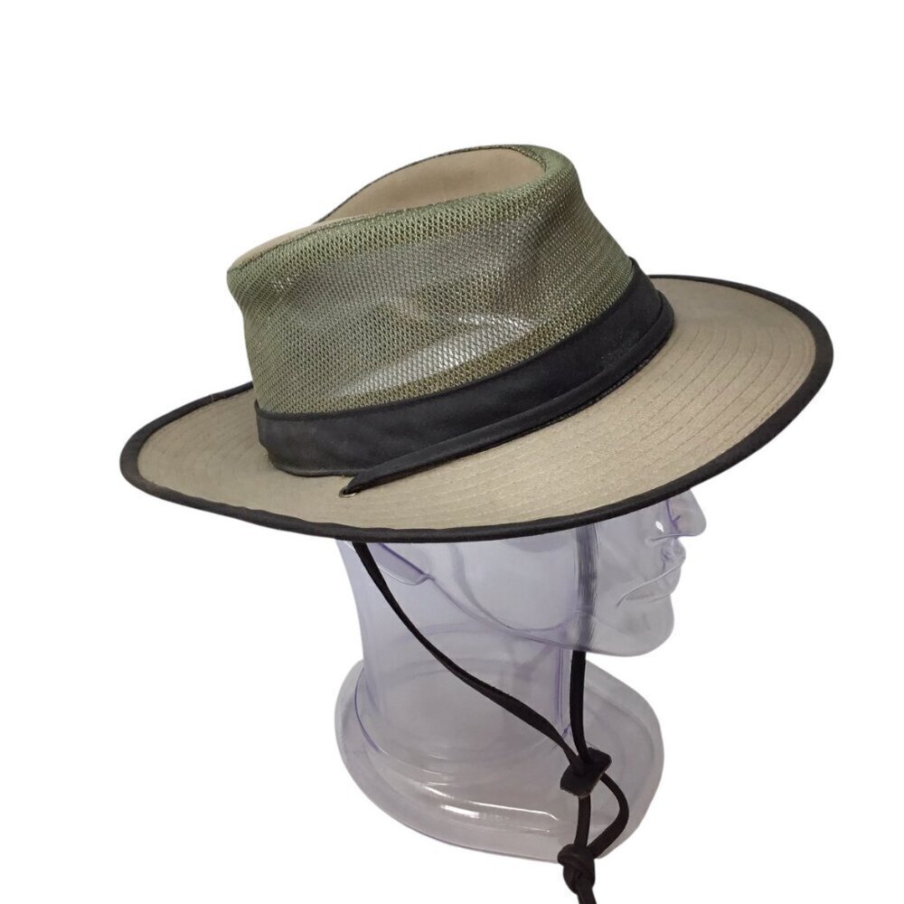 Broner Hats Solarweave Mesh Hat Men's Large Khaki Breezer Outback Chin Strap
